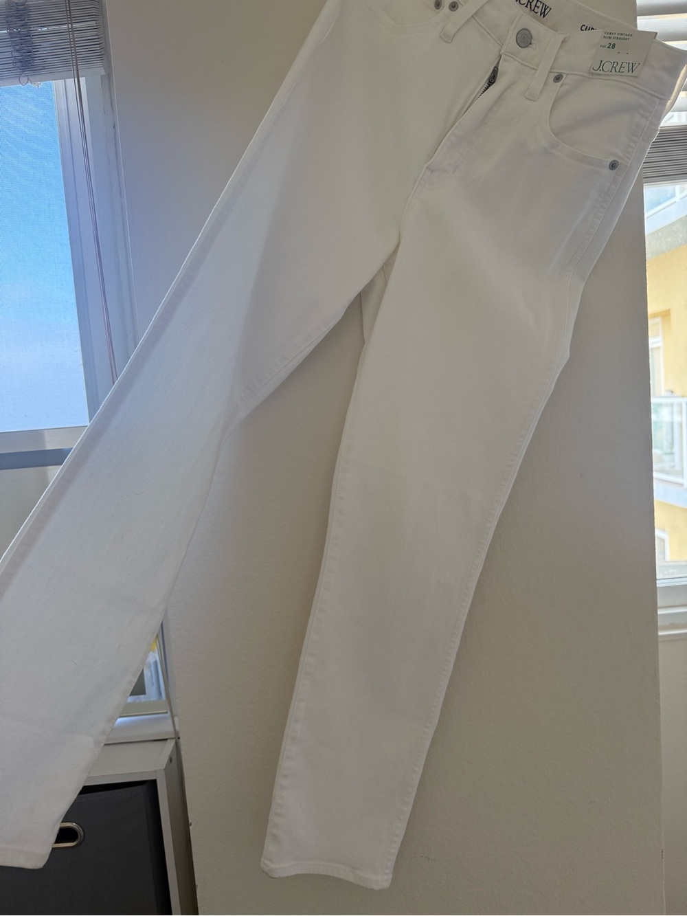 J. Crew White Curvy Vintage Slim Straight Jeans